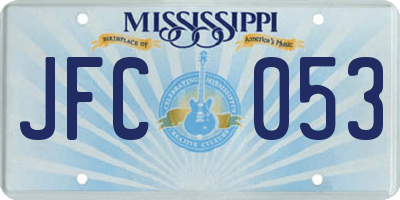 MS license plate JFC053