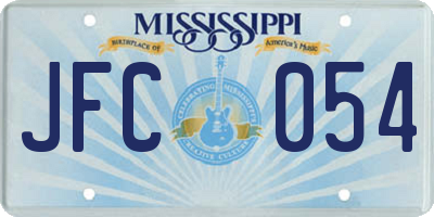 MS license plate JFC054
