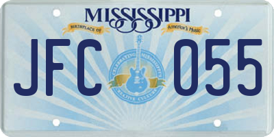 MS license plate JFC055