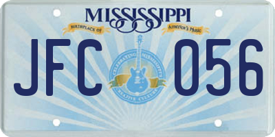 MS license plate JFC056
