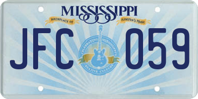 MS license plate JFC059