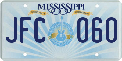 MS license plate JFC060