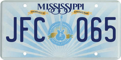 MS license plate JFC065