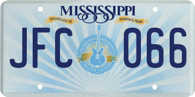 MS license plate JFC066