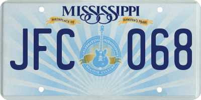MS license plate JFC068