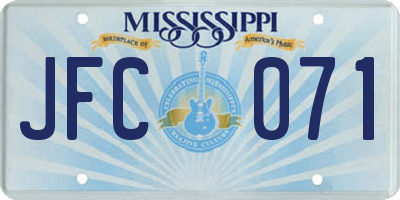 MS license plate JFC071