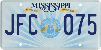 MS license plate JFC075