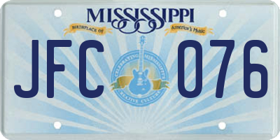 MS license plate JFC076