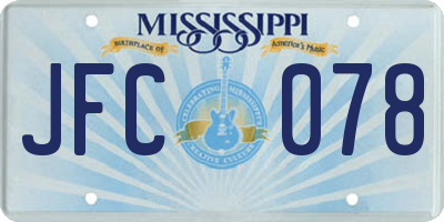 MS license plate JFC078