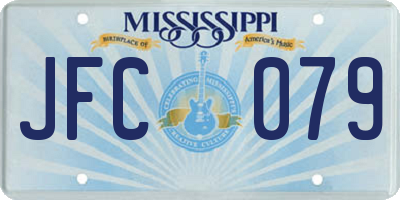 MS license plate JFC079