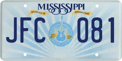 MS license plate JFC081