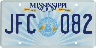 MS license plate JFC082
