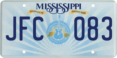 MS license plate JFC083