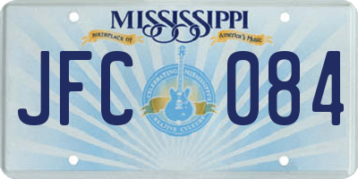 MS license plate JFC084
