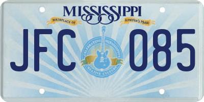 MS license plate JFC085