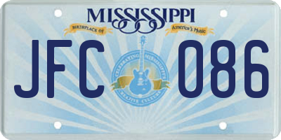 MS license plate JFC086