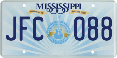 MS license plate JFC088