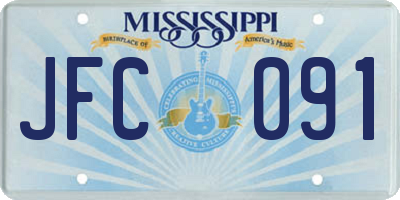 MS license plate JFC091