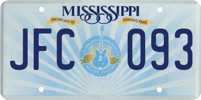 MS license plate JFC093
