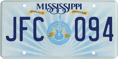 MS license plate JFC094