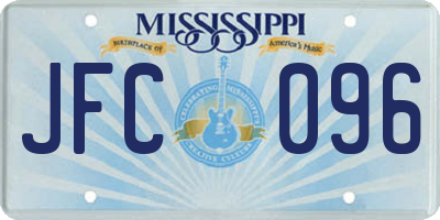 MS license plate JFC096