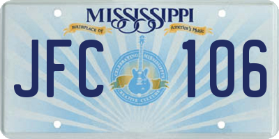 MS license plate JFC106