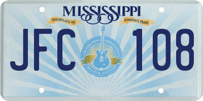 MS license plate JFC108