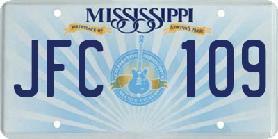 MS license plate JFC109