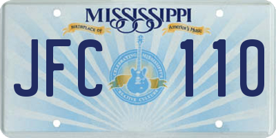 MS license plate JFC110