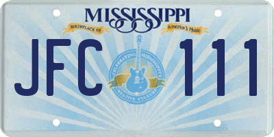 MS license plate JFC111