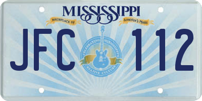 MS license plate JFC112