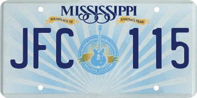 MS license plate JFC115