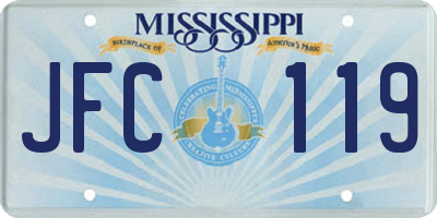 MS license plate JFC119