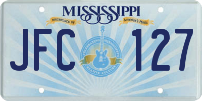 MS license plate JFC127