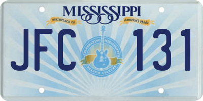 MS license plate JFC131
