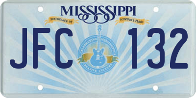 MS license plate JFC132