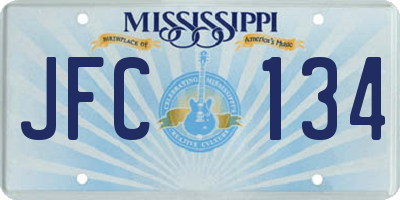 MS license plate JFC134