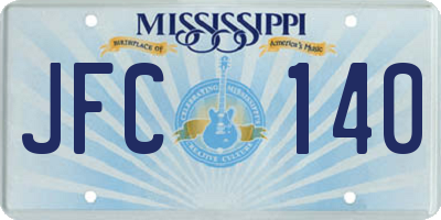 MS license plate JFC140