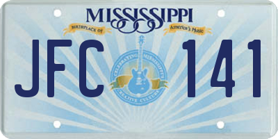 MS license plate JFC141