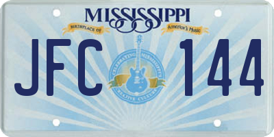 MS license plate JFC144