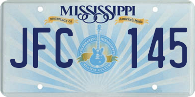MS license plate JFC145
