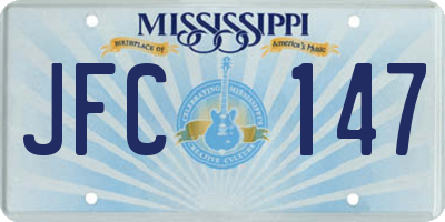 MS license plate JFC147