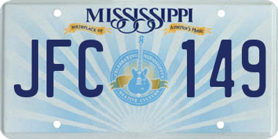MS license plate JFC149