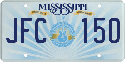 MS license plate JFC150