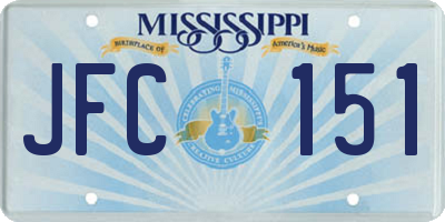 MS license plate JFC151
