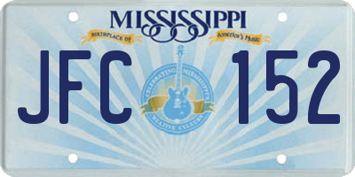 MS license plate JFC152