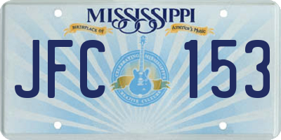 MS license plate JFC153