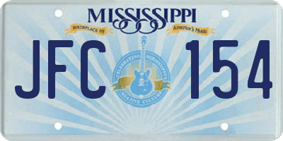 MS license plate JFC154