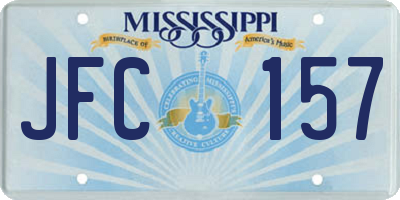 MS license plate JFC157