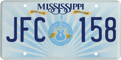 MS license plate JFC158